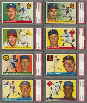 1955 Topps PSA-Graded Collection (55) Including Hall of Famers 